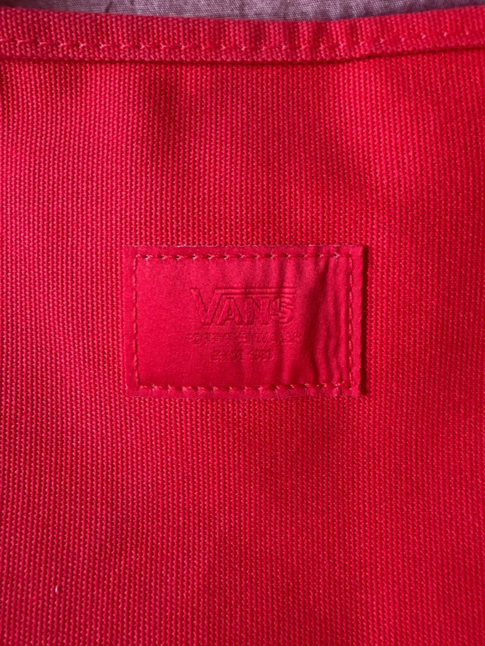Vans Bright Red Canvas Tote with Embossed Logo